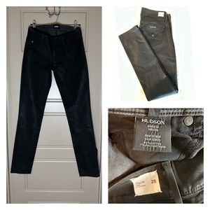 Hudson jeans…black coated jeans…never wore, size 28